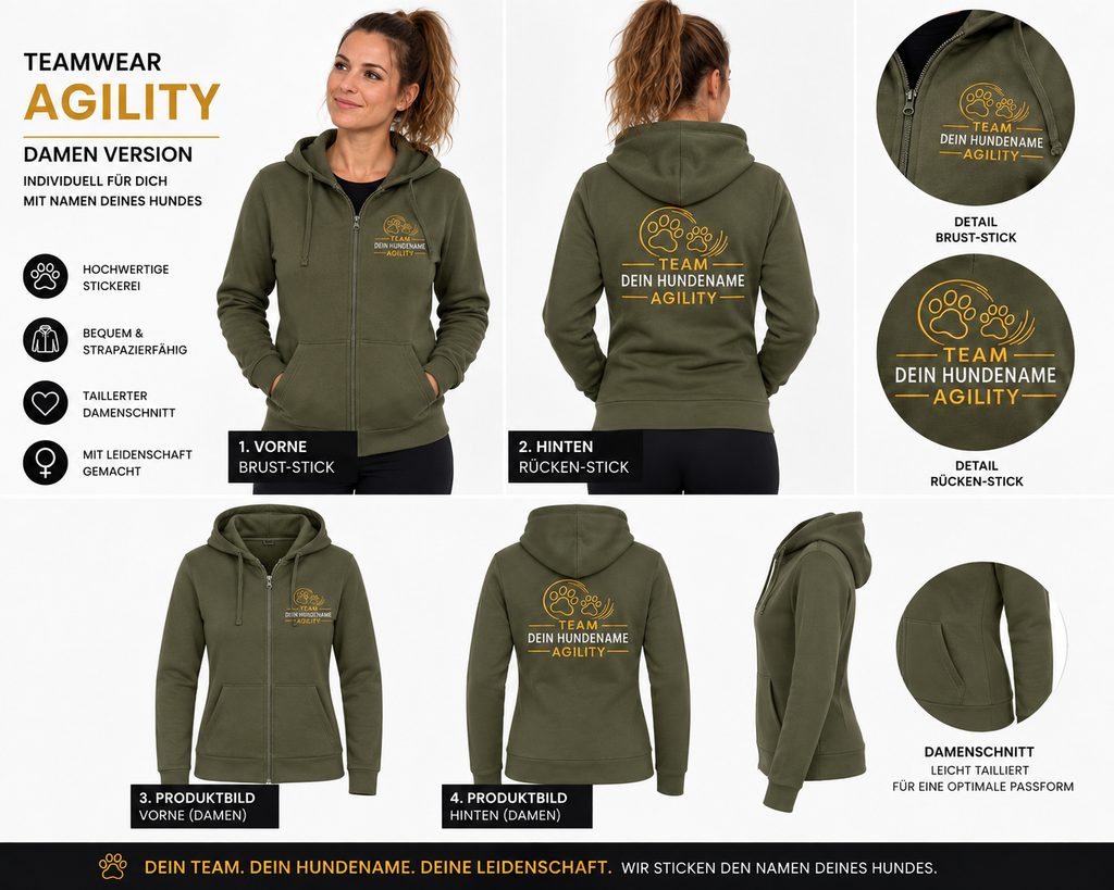 Teamwear Zip Hoodie – Agility | Damen