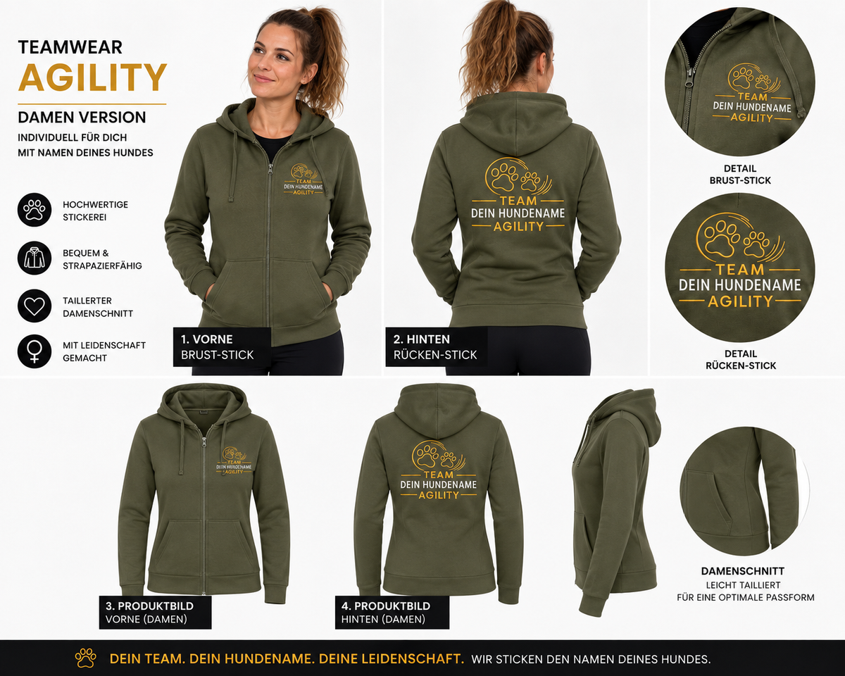 Teamwear Zip Hoodie – Agility | Damen