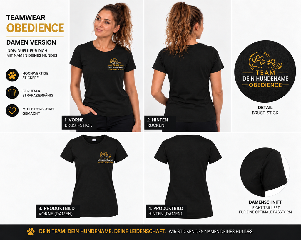 Teamwear T-Shirt – Obedience | Damen