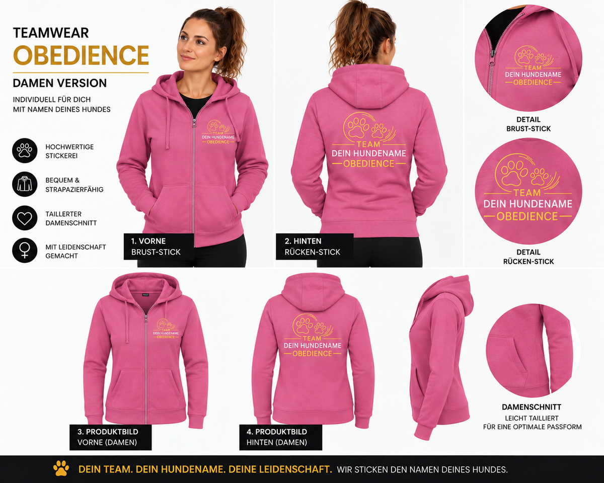 Teamwear Zip Hoodie – Obedience | Damen