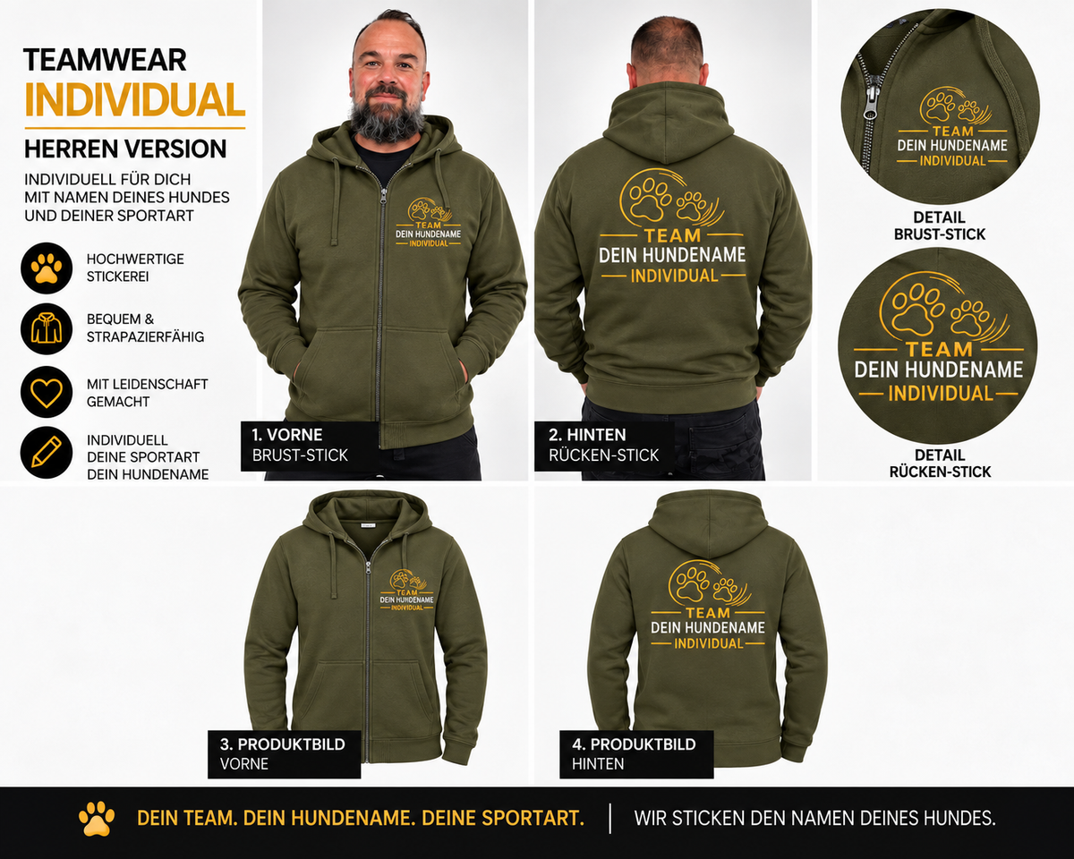 Teamwear Zip Hoodie – Individual | Herren